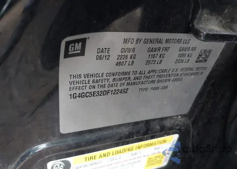 2013 Buick Lacrosse Leather Group из США, поврежденный, VIN 1G4GC5E32DF122492